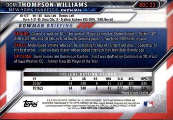 2016 Bowman Draft - Chrome #BDC-23 Dom Thompson-Williams Back