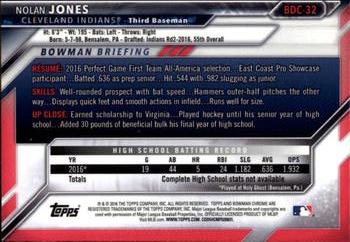 2016 Bowman Draft - Chrome #BDC-32 Nolan Jones Back