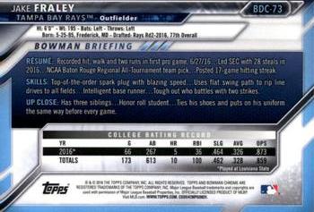 2016 Bowman Draft - Chrome #BDC-73 Jake Fraley Back