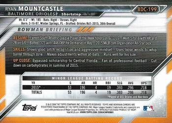 2016 Bowman Draft - Chrome #BDC-199 Ryan Mountcastle Back
