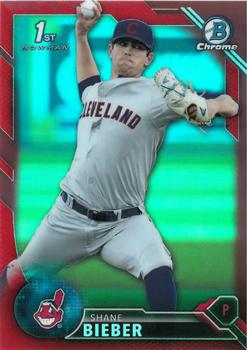 2016 Bowman Draft - Chrome Red Refractor #BDC-68 Shane Bieber Front