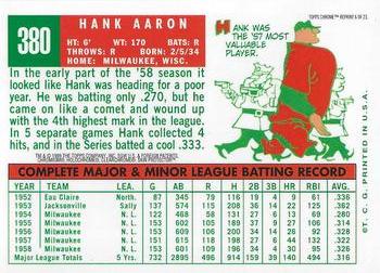 2000 Topps - Hank Aaron Chrome #6 Hank Aaron Back