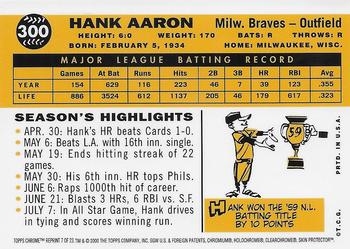 2000 Topps - Hank Aaron Chrome #7 Hank Aaron Back
