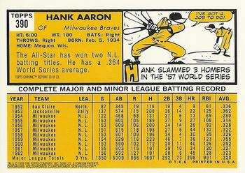 2000 Topps - Hank Aaron Chrome #10 Hank Aaron Back