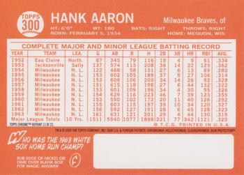 2000 Topps - Hank Aaron Chrome #11 Hank Aaron Back