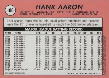 2000 Topps - Hank Aaron Chrome #16 Hank Aaron Back