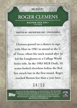 2016 Bowman Draft - Chrome MLB Draft History Gold #MLBD-RC Roger Clemens Back