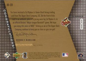 2002 Upper Deck Ultimate Collection - Game Jersey Tier 1 #JB-CR Cal Ripken Jr.  Back