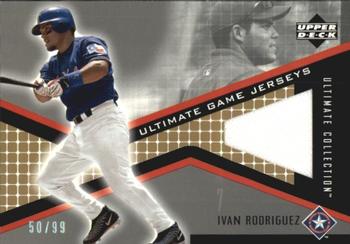 2002 Upper Deck Ultimate Collection - Game Jersey Tier 1 #JB-IR Ivan Rodriguez  Front