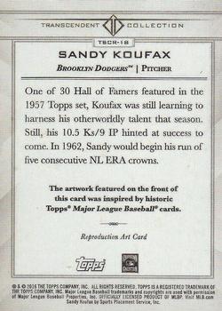 2016 Topps Transcendent Collection - Anniversary Sketch Reproductions #TSCR-18 Sandy Koufax Back