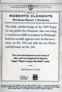 2016 Topps Transcendent Collection - Anniversary Sketch Reproductions #TSCR-21 Roberto Clemente Back