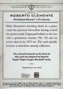 2016 Topps Transcendent Collection - Anniversary Sketch Reproductions #TSCR-31 Roberto Clemente Back