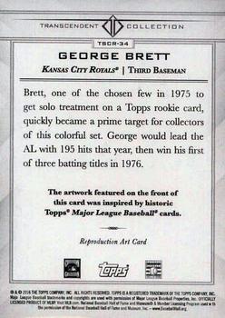 2016 Topps Transcendent Collection - Anniversary Sketch Reproductions #TSCR-34 George Brett Back