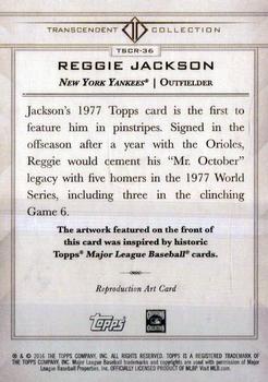 2016 Topps Transcendent Collection - Anniversary Sketch Reproductions #TSCR-36 Reggie Jackson Back