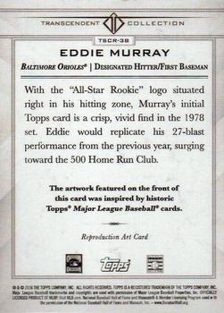 2016 Topps Transcendent Collection - Anniversary Sketch Reproductions #TSCR-38 Eddie Murray Back