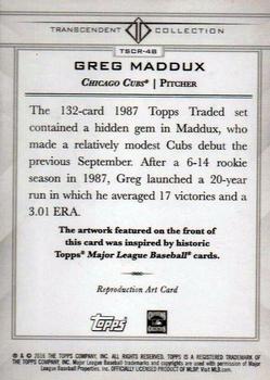 2016 Topps Transcendent Collection - Anniversary Sketch Reproductions #TSCR-48 Greg Maddux Back