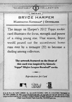 2016 Topps Transcendent Collection - Anniversary Sketch Reproductions #TSCR-62 Bryce Harper Back