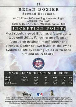 2017 Topps Inception #17 Brian Dozier Back