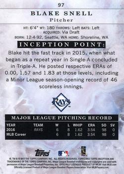 2017 Topps Inception #97 Blake Snell Back