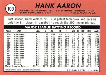 2000 Topps - Hank Aaron #16 Hank Aaron Back