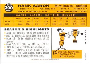 2000 Topps - Hank Aaron #7 Hank Aaron Back