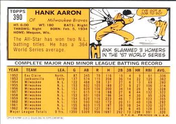 2000 Topps - Hank Aaron #10 Hank Aaron Back