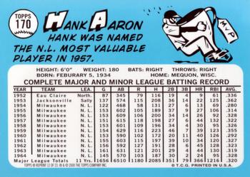 2000 Topps - Hank Aaron #12 Hank Aaron Back