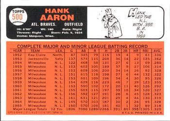2000 Topps - Hank Aaron #13 Hank Aaron Back