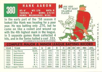2000 Topps - Hank Aaron #6 Hank Aaron Back