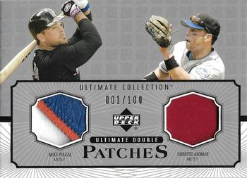 2002 Upper Deck Ultimate Collection - Patch Card Double #PA Mike Piazza / Roberto Alomar Front