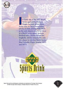 1995 Upper Deck Sports Drink Reggie Jackson #3 Reggie Jackson Back