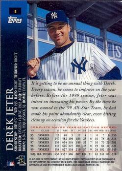 2000 Topps HD #1 Derek Jeter Back