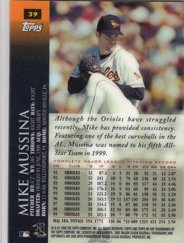 2000 Topps HD #39 Mike Mussina Back