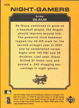 2002 Upper Deck Vintage - Night Gamers #NG9 Troy Glaus Back