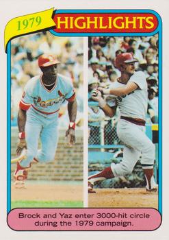 2010 Topps Update - The Cards Your Mom Threw Out (Original Back) #1 Lou Brock / Carl Yastrzemski Front