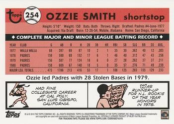 2010 Topps Update - The Cards Your Mom Threw Out (Original Back) #254 Ozzie Smith Back