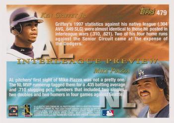 2010 Topps Update - The Cards Your Mom Threw Out (Original Back) #479 Mike Piazza / Ken Griffey Jr. Back