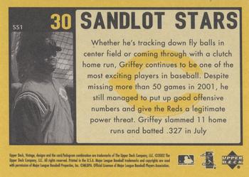 2002 Upper Deck Vintage - Sandlot Stars #SS1 Ken Griffey Jr.  Back