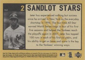 2002 Upper Deck Vintage - Sandlot Stars #SS2 Derek Jeter  Back