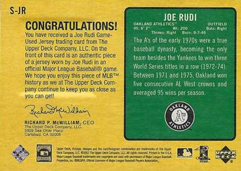 2002 Upper Deck Vintage - Special Collection Game Jersey #S-JR Joe Rudi Back