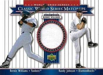 2002 Upper Deck World Series Heroes - Classic World Series Match-Ups Memorabilia #MU01b Bernie Williams / Randy Johnson Front