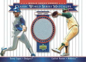 2002 Upper Deck World Series Heroes - Classic World Series Match-Ups Memorabilia #MU74a Davey Lopes / Catfish Hunter Front