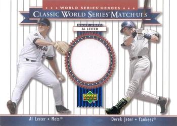2002 Upper Deck World Series Heroes - Classic World Series Match-Ups Memorabilia #MU00B Al Leiter / Derek Jeter Front