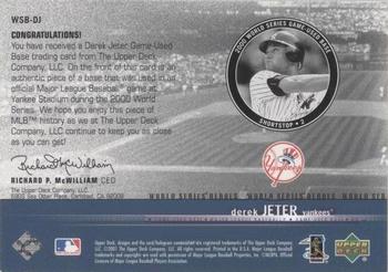 2002 Upper Deck - World Series Heroes Memorabilia #WSB-DJ Derek Jeter Back