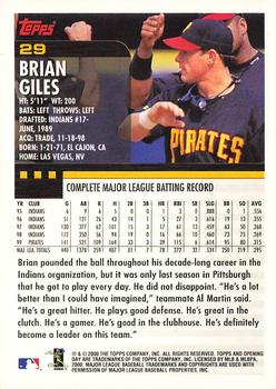 2000 Topps Opening Day #29 Brian Giles Back