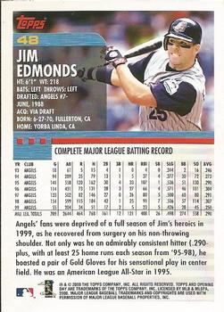 2000 Topps Opening Day #48 Jim Edmonds Back