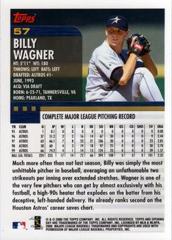 2000 Topps Opening Day #57 Billy Wagner Back