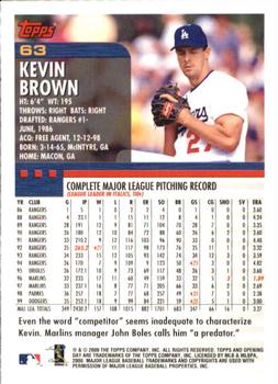 2000 Topps Opening Day #63 Kevin Brown Back