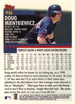 2000 Topps Opening Day #70 Doug Mientkiewicz Back
