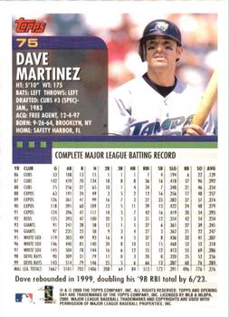 2000 Topps Opening Day #75 Dave Martinez Back